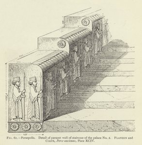 Persépolis, Détail du parapet du mur de l