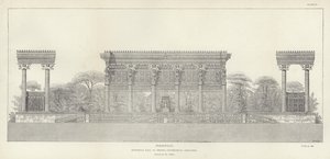 Persépolis, salle hypostyle de Xerxès, élévation géométrique (restaurée par Ch Chipiez) - French School