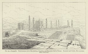Persépolis, Côté nord-ouest de la plateforme, Propylées et Salle hypostyle de Xerxès