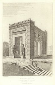 Persépolis, Propylées de Xerxès, Vue en perspective, restaurée par Ch Chipiez - French School