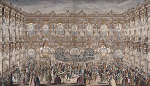 Vue en perspective de la salle de bal, construite dans la cour de l