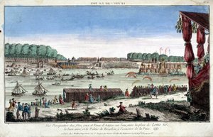 Vue perspective des fêtes, jeux et feux d