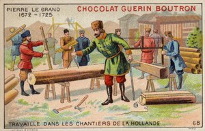Pierre le Grand travaillant dans les chantiers navals des Pays-Bas - French School