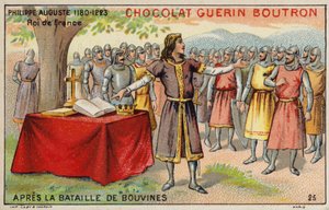 Philippe Auguste, roi de France, après la bataille de Bouvines - French School