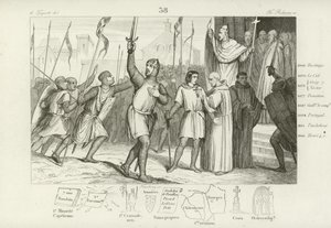 Philippe Ier de France et le pape Urbain II ralliant des partisans pour la Première Croisade, vers 1095 - French School