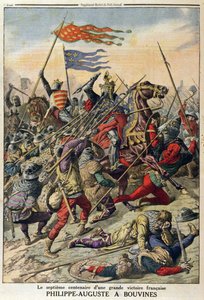 Philippe-Auguste (1165-1223) à Bouvines, illustration de Le Petit Journal, 27 juillet 1914 - French School