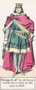 Philippe II, 42e roi de France, monte sur le trône en 1180, mort en 1223 - French School