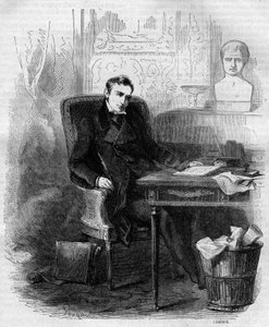 Philippe Paul de Ségur (1780-1873), diplomate et historien français, écrivant la campagne de Russie. Gravure de 1856. - French School
