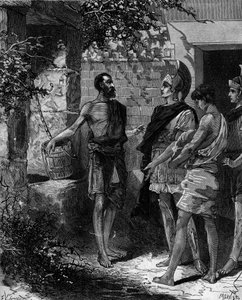 Phocion (Phokion) (402 av. J.-C. - 318 av. J.-C.) est un stratège et orateur athénien recevant les envoyés d