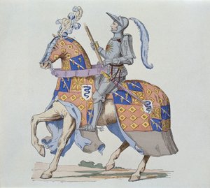 Pierre de Rohan, Sire de Gié, à cheval en 1475, gravé par Gautier - French School