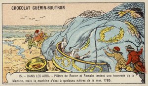 Tentative infructueuse de Pilâtre de Rozier et Romain de traverser la Manche en ballon - French School