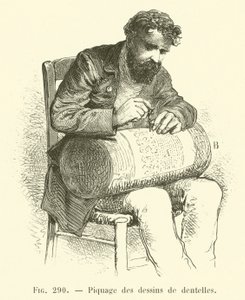 Piquage des dessins de dentelles - French School