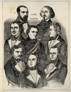 Placard électoral 1848 - Politiciens républicains français - French School