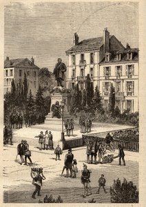 Place Thiers - centre-ville de la ville de Nancy, dans le département de Meurthe-et-Moselle, en région Lorraine - gravure dans « PATRIE » - DESCRIPTION PICTURESQUE DE LA FRANCE EN 6 VOLUMES PAR LUCIEN HUARD - French School