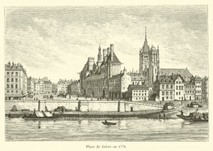 Place de Grève en 1778 - French School