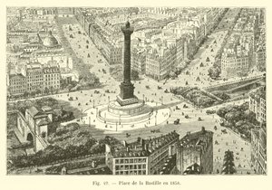 Place de la Bastille en 1858 - French School