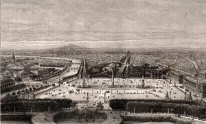Place de la Concorde à Paris - gravure dans «La France illustrée: géographie, histoire, administration statistique» par V.A. Malt-Brown. 1884 - French School