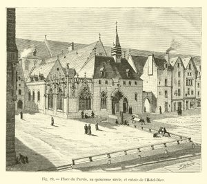 Place du Parvis, au quinzième siècle, et entrée de l