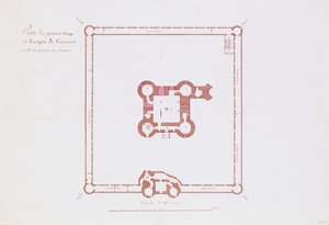 Plan pour le premier étage du Donjon de Vincennes, 1810 - French School