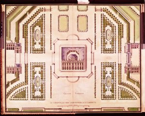 Plan de la Grande Terrasse du Château de Marly, 1714 - French School