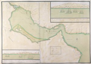 Plan du golfe Persique (gravure colorée à la main) - French School