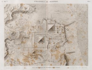Plan des pyramides de Memphis et de la région environnante