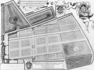 Plan du Jardin Royal des Plantes Médicinales à Paris, 1641 - French School