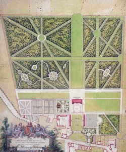 Plan du château et du parc de Roissy, appartenant au Comte de Caraman - French School
