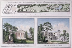 Plan du jardin et de la maison construits pour Pierre Augustin Caron de Beaumarchais (1732-99) par Lemoine, c.1784 - French School