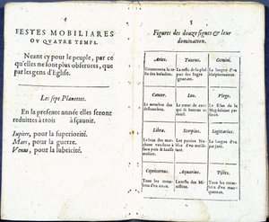 Planètes et signes astrologiques traités avec humour - dans "Almanach pour le temps passé", par Jean Guerin - French School