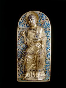 Plaque avec Saint Marziale par la manufacture de Limosina