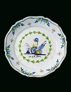 Assiette décorée avec la phrase Ça ira