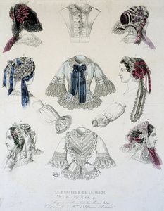 Planche de tasses et corsets - dans «Le Moniteur de la Mode» - French School