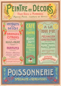 Planche n° 23 : Modèles de signalisation pour peintre de lettres Art Nouveau - French School