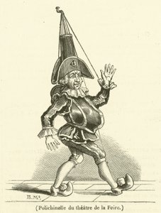 Polichinelle du theatre de la Foire (engraving) - French School