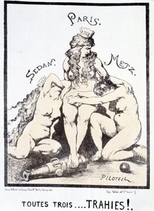 Caricature politique "Tous les trois... trahis!" - French School