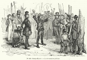 Magicien politique sur les Champs-Élysées, Paris - French School
