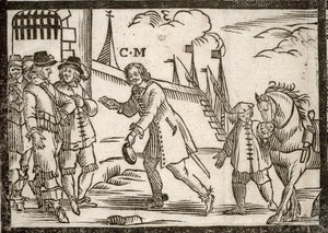 Pamphlets politiques Mazarinade : Mazarin libère les princes au Havre, gravure sur bois - French School