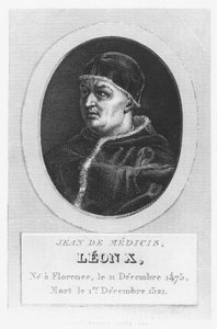 Pape Léon X, Giovanni di Lorenzo de Medici (gravure) - French School