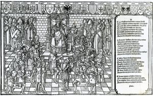 Le pape Urbain II présidant le Concile de Clermont en 1095 - French School