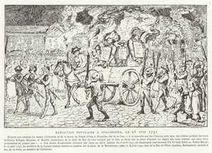 Exécution populaire à Strasbourg, 25 juin 1791 - French School