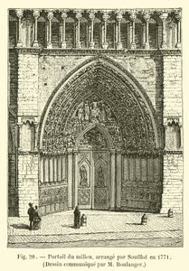 Portail du milieu, arrangé par Soufflot en 1771 - French School