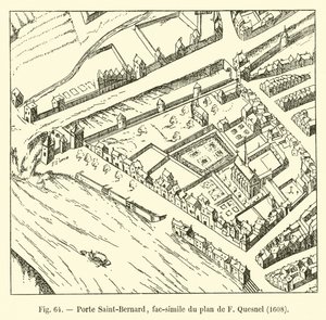 Porte Saint-Bernard, fac-similé du plan de F Quesnel, 1608 - French School