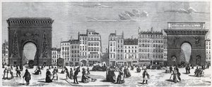 Porte Saint-Denis et rue faubourg Saint-Denis - porte Saint-Martin et rue faubourg Saint-Martin Gravure dans « Tableau de Paris » par Edmond Texier (1815-1887) - French School