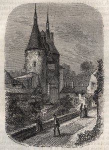 Porte de la Craffe à Nancy vestige des fortifications médiévales, érigée au XIVe siècle au nord de la vieille ville - gravure dans « Histoire de France » de Victor Duruy - French School
