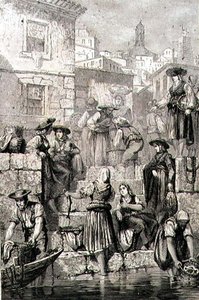 Pêcheurs de Porto dans les années 1860 - French School