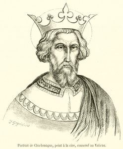 Portrait de Charlemagne, peint à la cire, conservé au Vatican - French School
