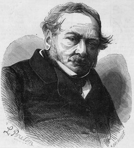 Portrait de Paul de Kock (1793-1871), romancier et auteur dramatique français. Gravure dans « Le Monde Illustré » n°601 du 17 octobre 1868. - French School