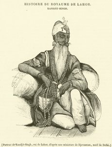Portrait de Randjit-Singh, roi de Lahor - French School