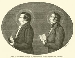 Portrait du prophète Joseph Smith et de son frère Hyram Smith (gravure) - French School